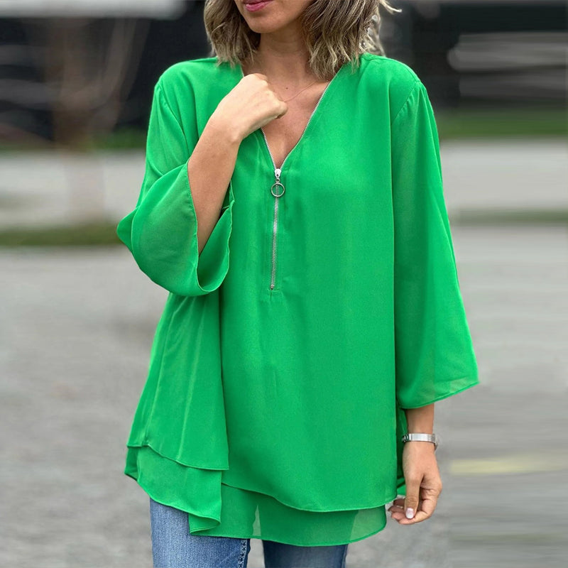 Hazel | Stylish V-Neck Flowy Top