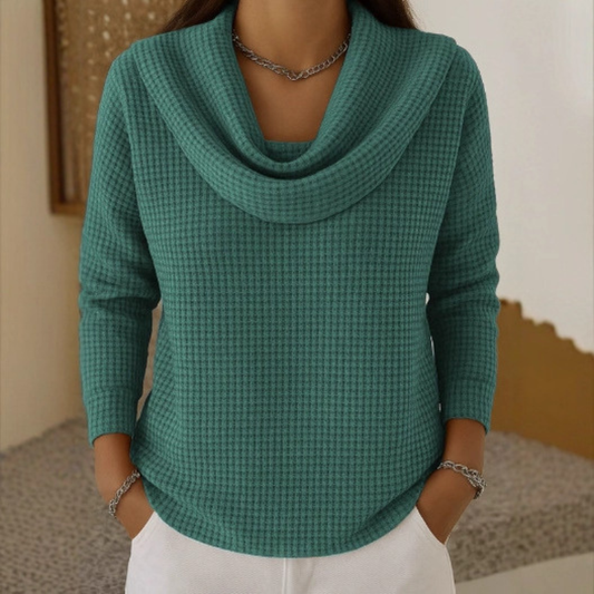 AMBER | WAFFLE KNIT SWEATER