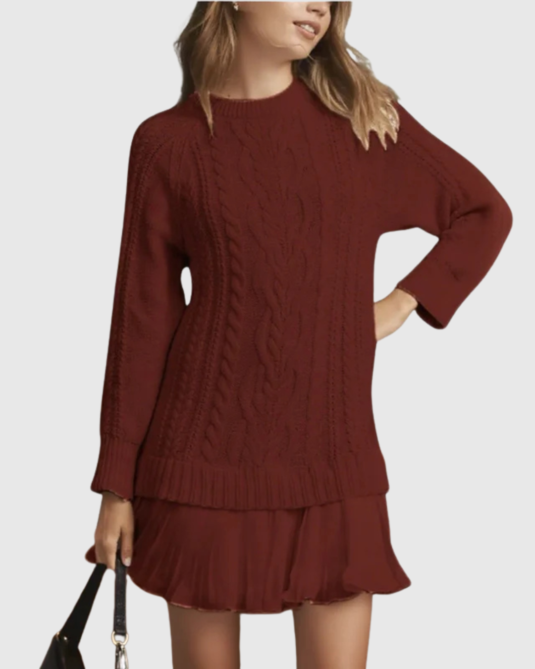 JADA | CABLE KNIT SWEATER DRESS