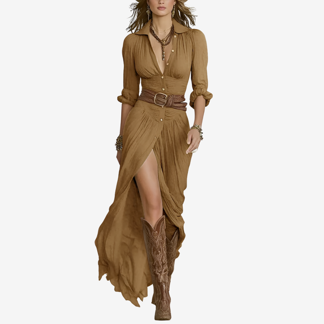 SABINE | BELTED MAXI DRESS