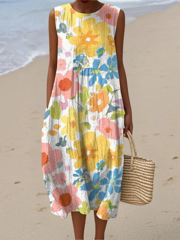 Savannah | Pastel Floral Midi Dress