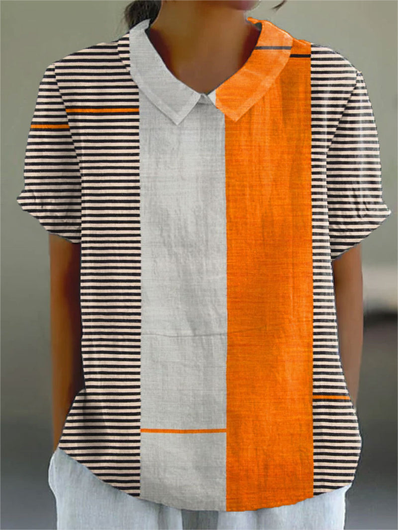 Zoey | Striped Color Block Shirt