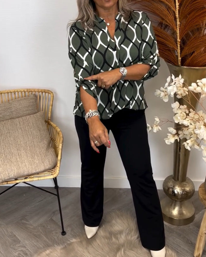 Nora | Casual Blouse with Long Sleeves and Elegant Pattern