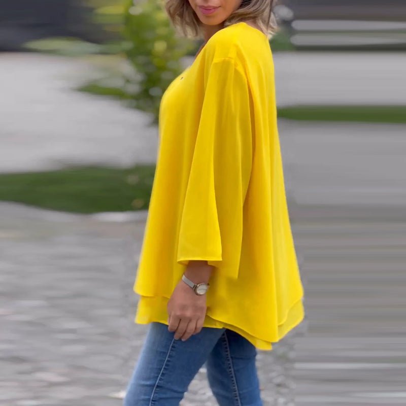 Natalie | Chiffon Zipper Blouse