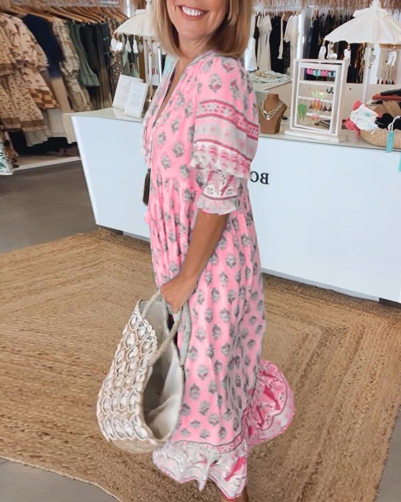 Arden | Chic Floral V-Neck Dress