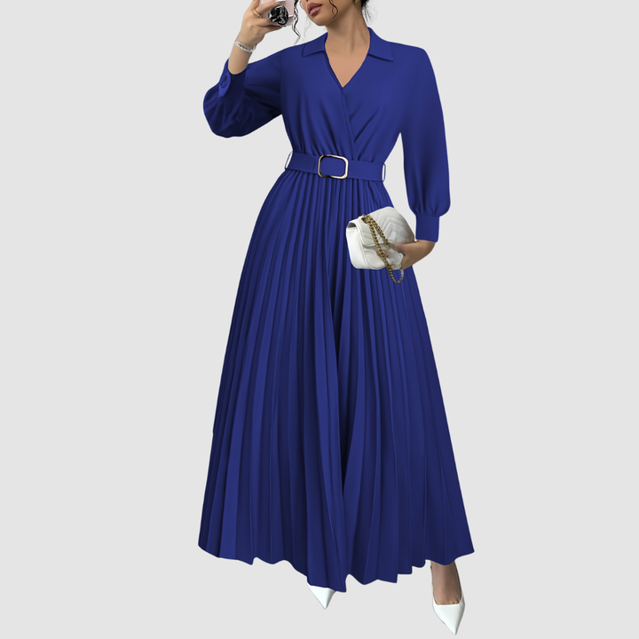 ALICIA | BELTED PLEATED DRESS