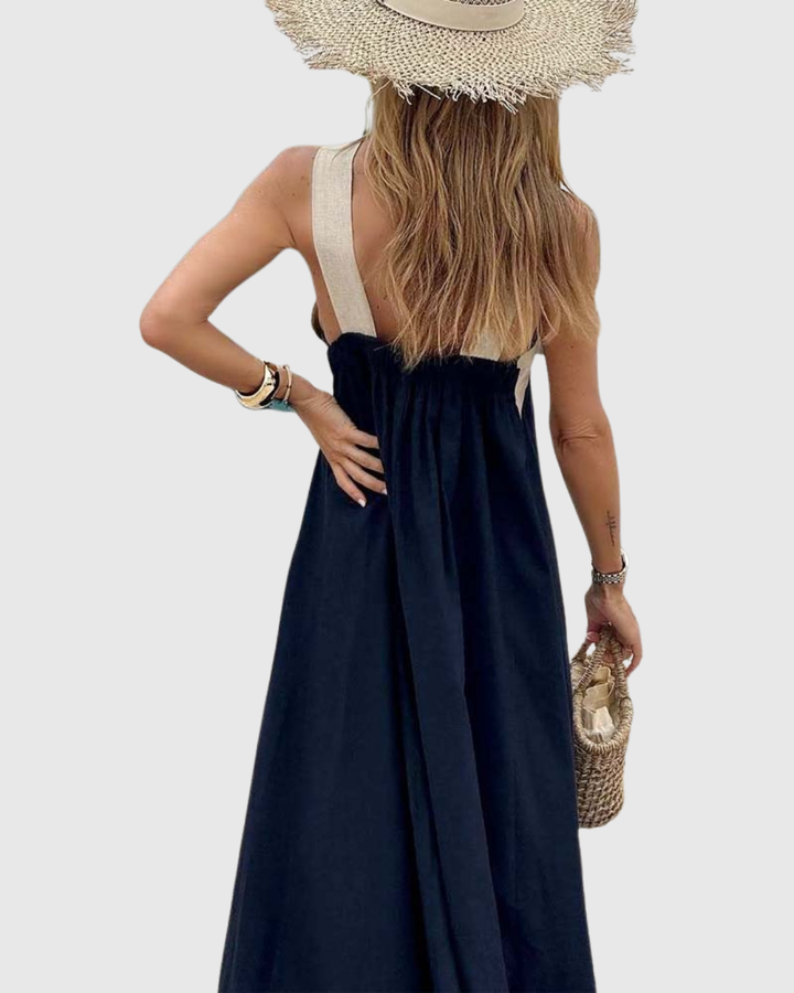 ORELLA | CROSS-NECK MIDI DRESS