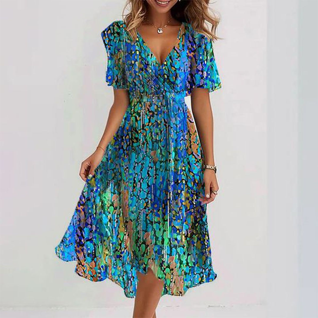 Corinne | Breezy Blue Midi Dress