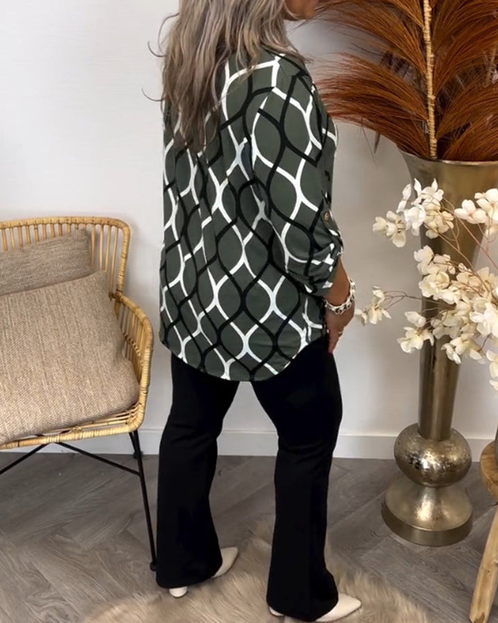 Nora | Casual Blouse with Long Sleeves and Elegant Pattern