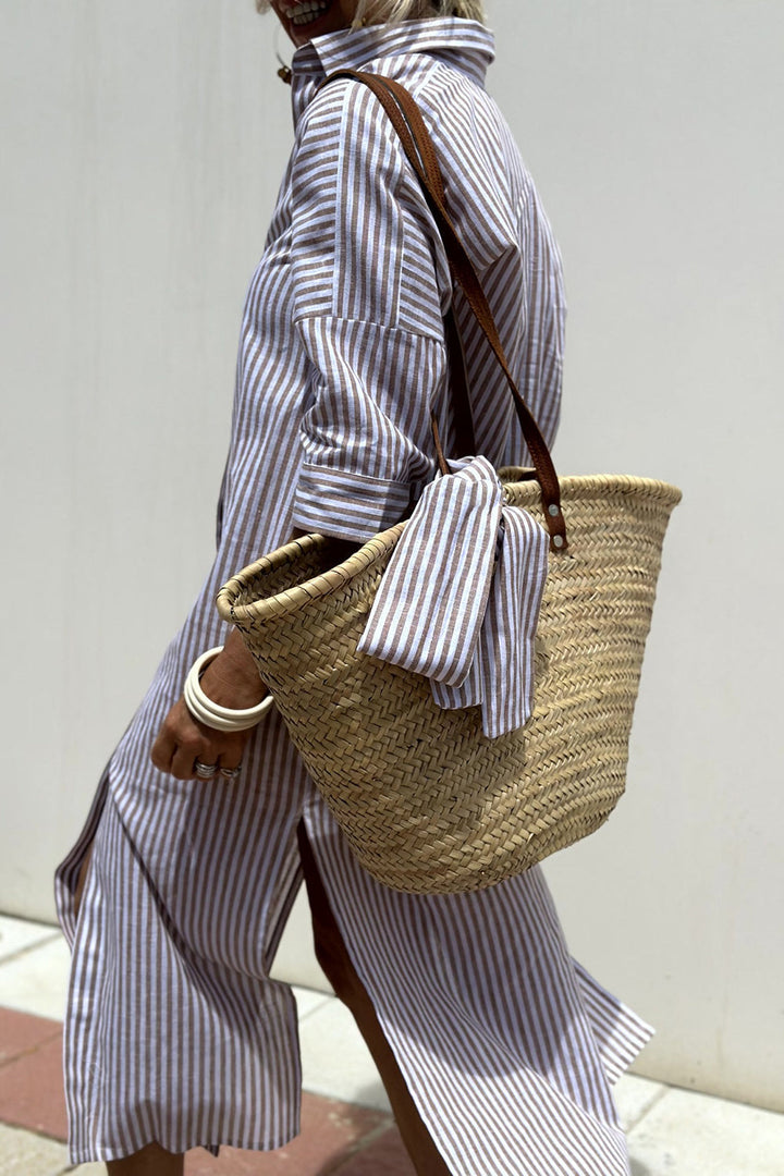 Natalie | Timeless Striped Shirt Dress with Elegant Comfort