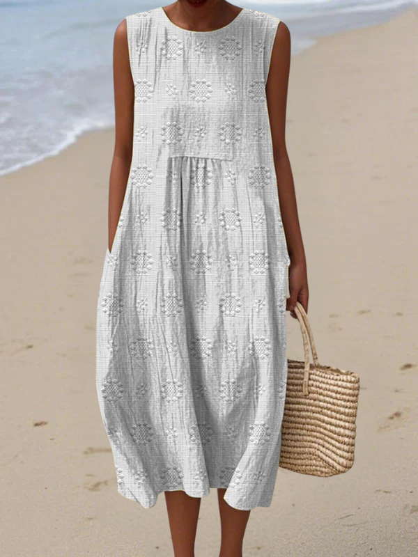 Samantha | Embroidered Midi Dress