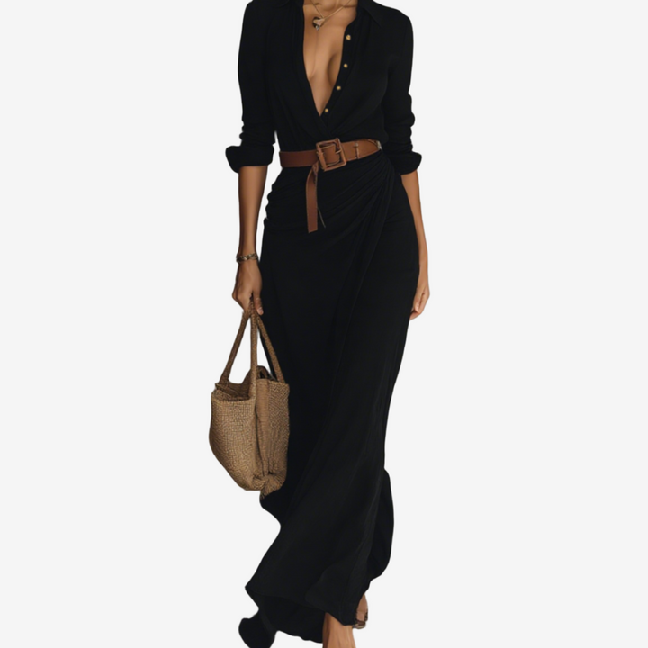 ELENA | BELTED MAXI DRESS