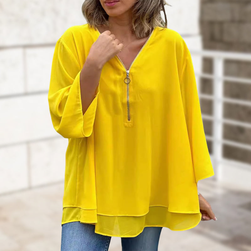 Hazel | Stylish V-Neck Flowy Top