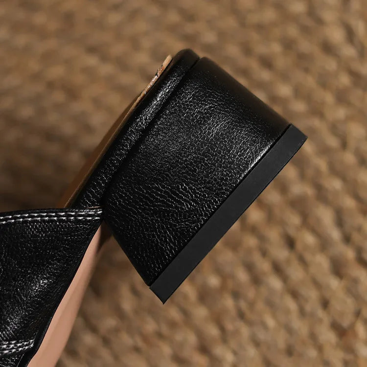 Anna Genuine Leather Mules