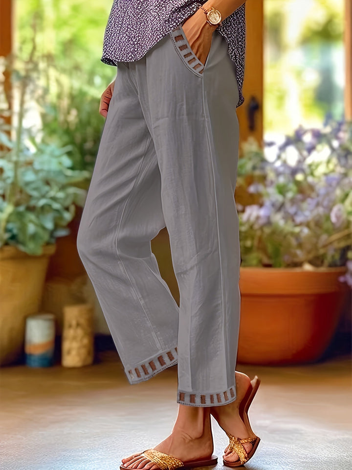 Sloane – Relaxed Contrast Trim Cropped Pants