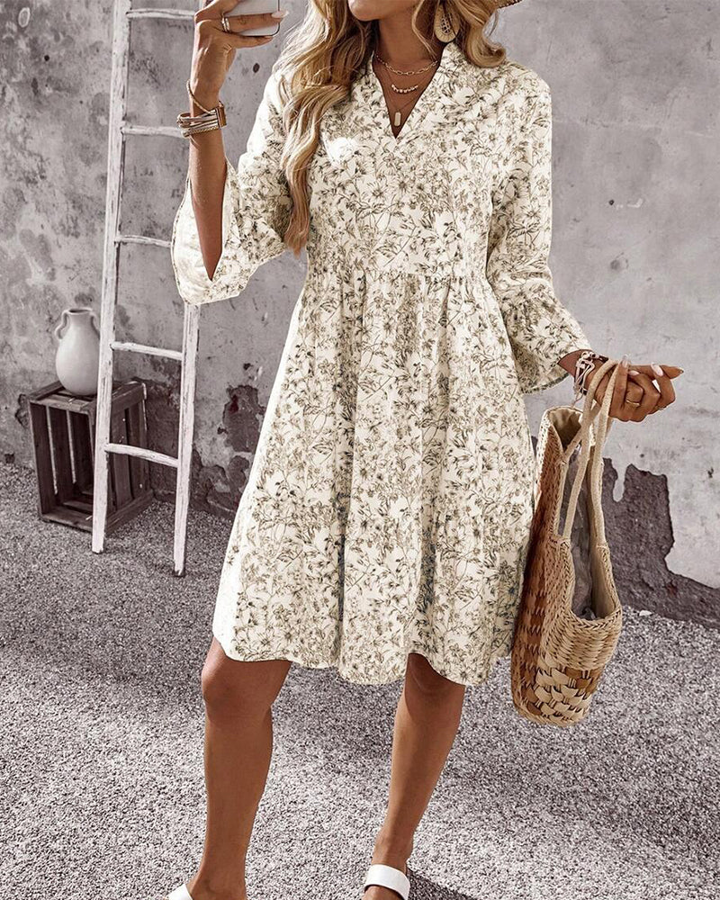 Sophia | Floral Print A-Line Dress