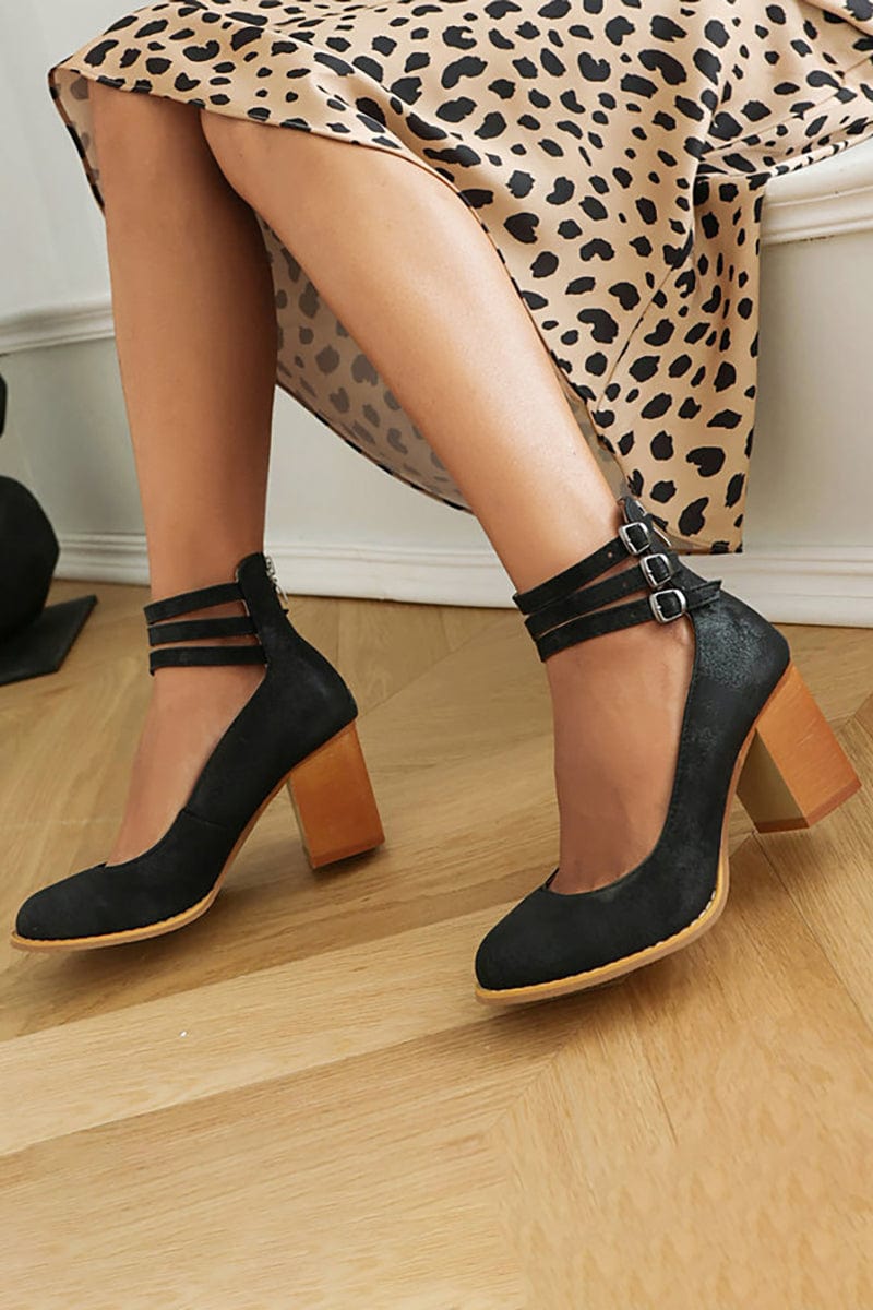 Lily |  Triple Buckle Heels