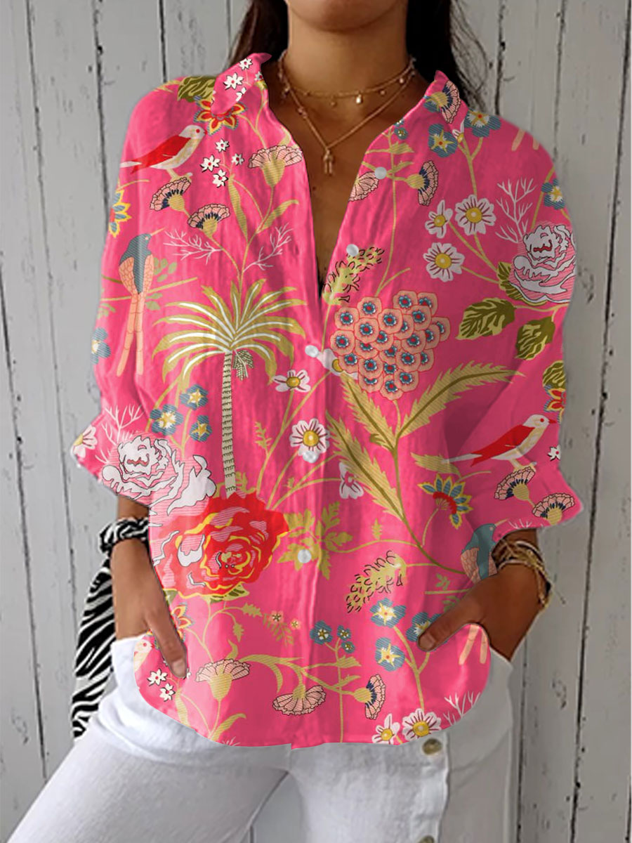 Clara | Tropical Blossom Blouse