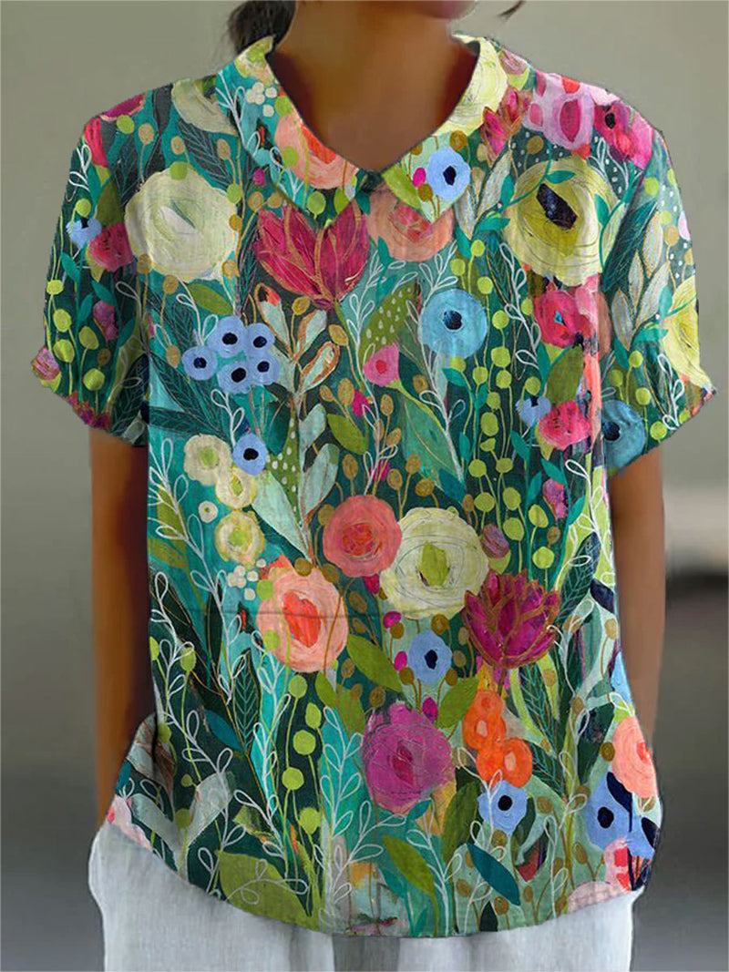 Olivia | Floral Watercolor Shirt