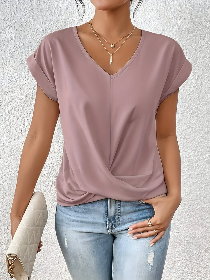 Evelyn | Twist Front V-Neck Top