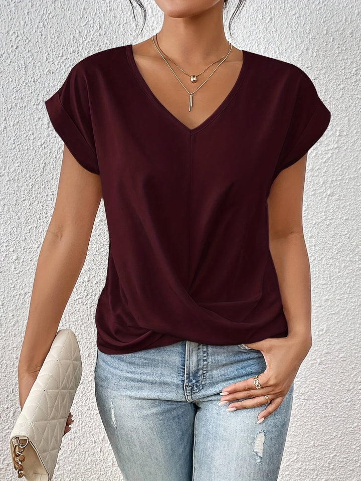 Olivia -  The Sweetheart Neckline Casual T-Shirt
