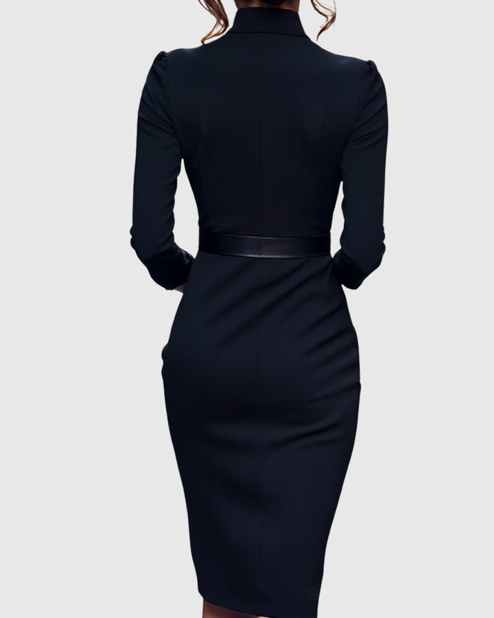CLARA | BELTED PENCIL MIDI DRESS