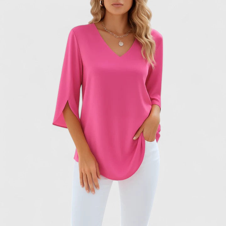 Violetta™ | Sophisticated V-Neck Blouse