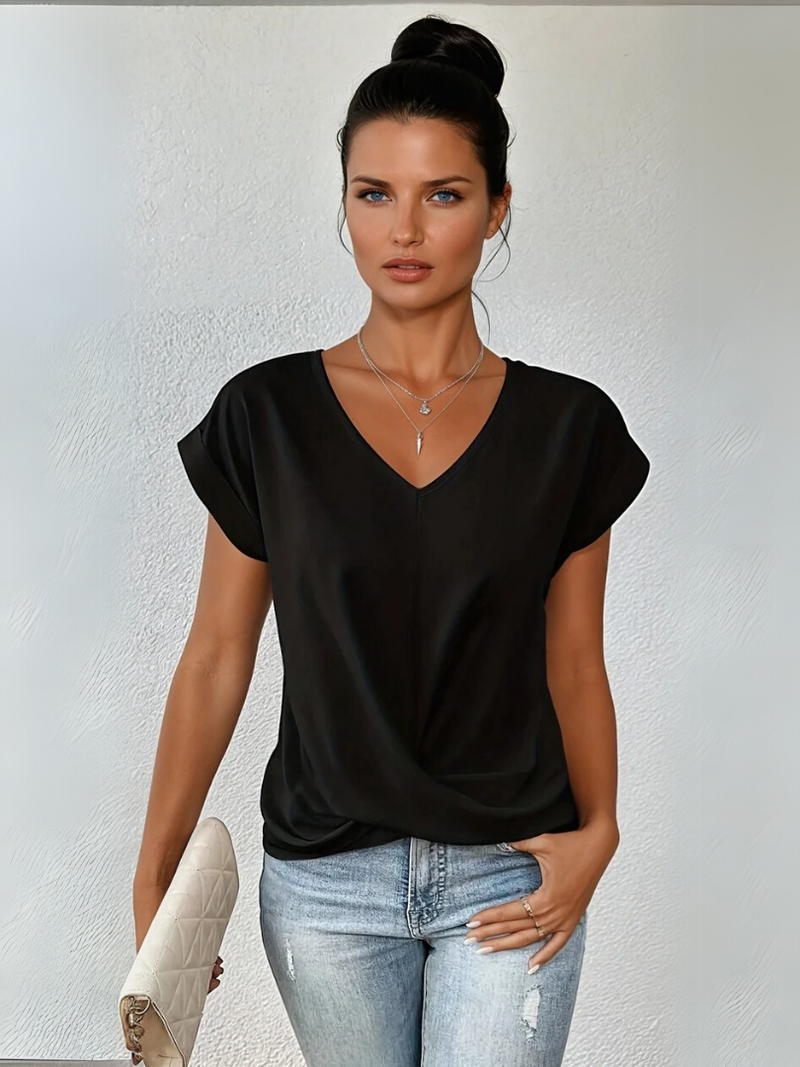 Olivia -  The Sweetheart Neckline Casual T-Shirt