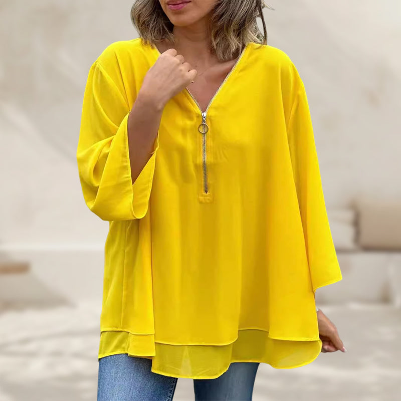 Hazel | Stylish V-Neck Flowy Top