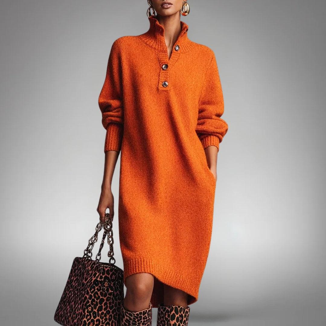 Marion | Soft Knit Button Dress