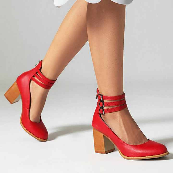 Lily |  Triple Buckle Heels