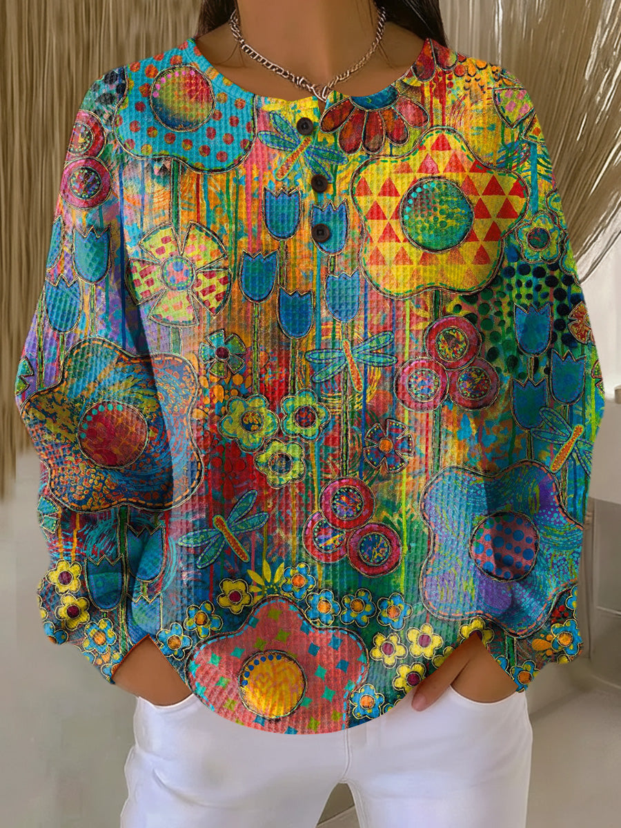 Alina | Colorful Floral Pattern Sweater