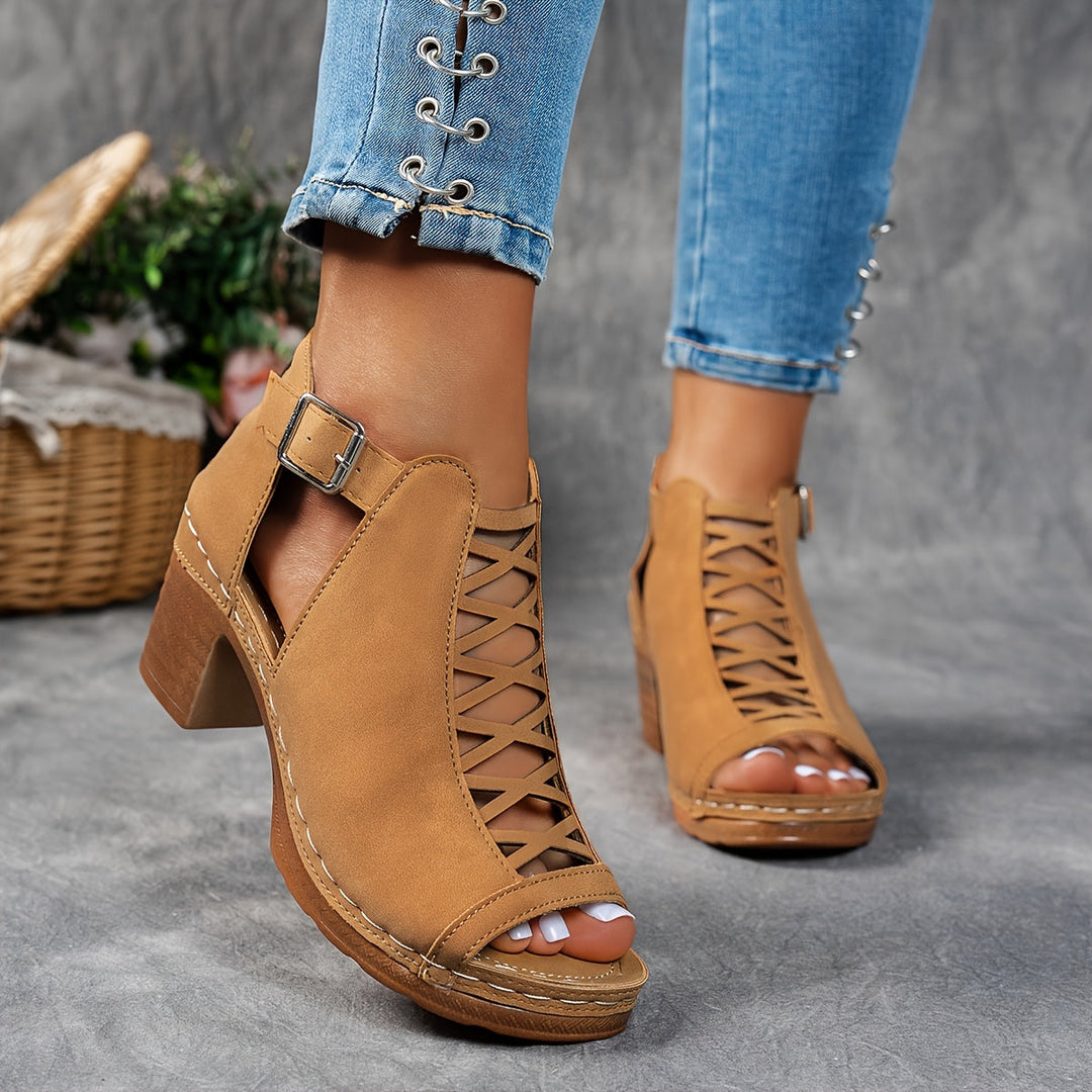 Rosalie | Lattice-Heel Sandals