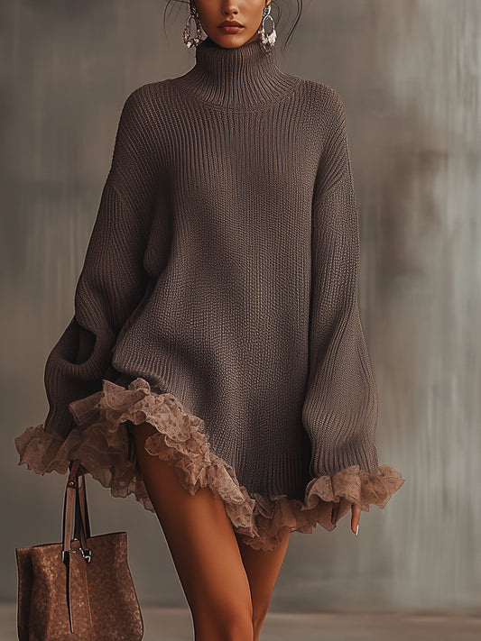 LAUREN | HIGH NECK SWEATER DRESS