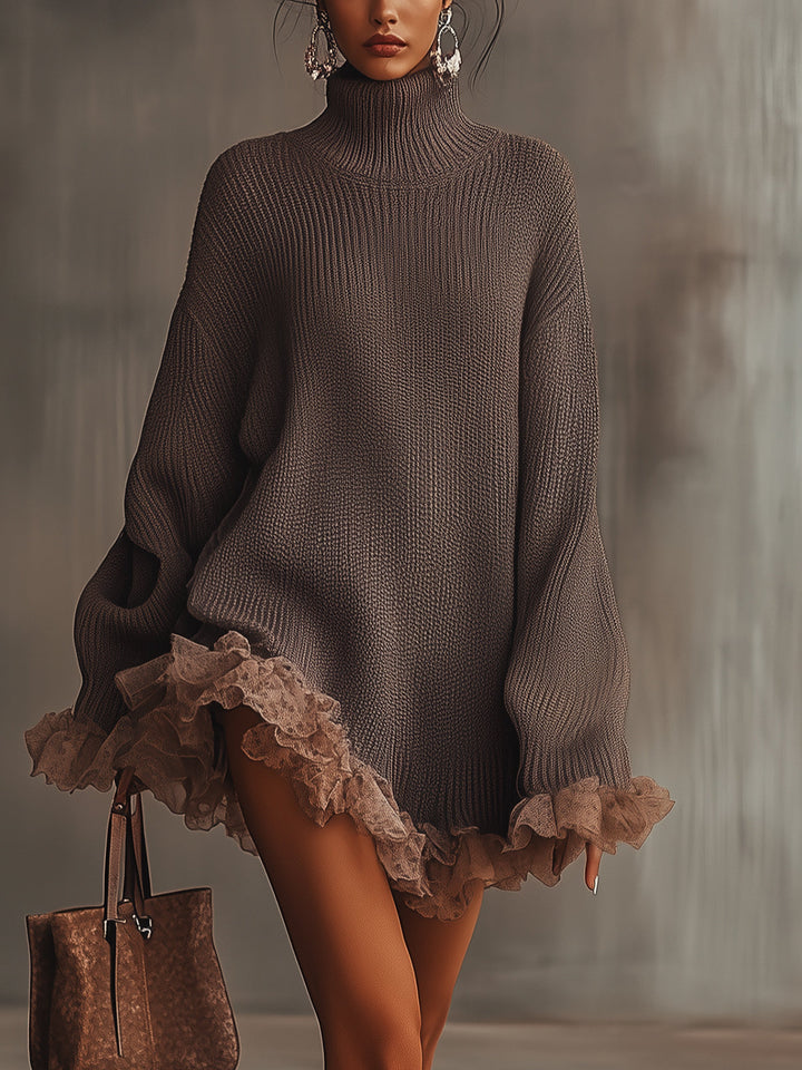 LAUREN | HIGH NECK SWEATER DRESS