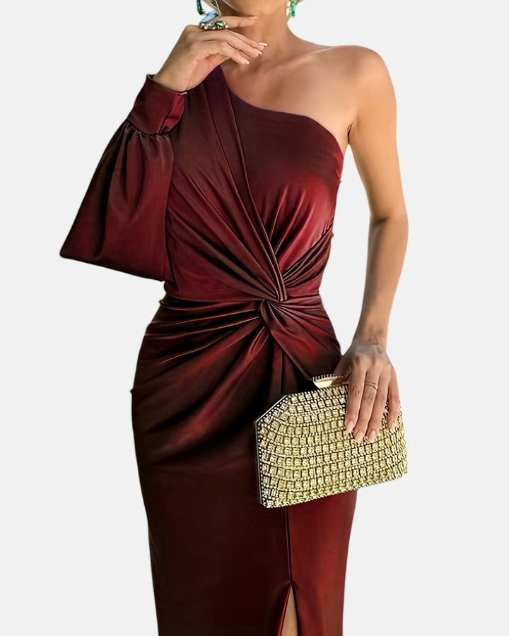 LAURA | ONE-SHOULDER MAXI DRESS