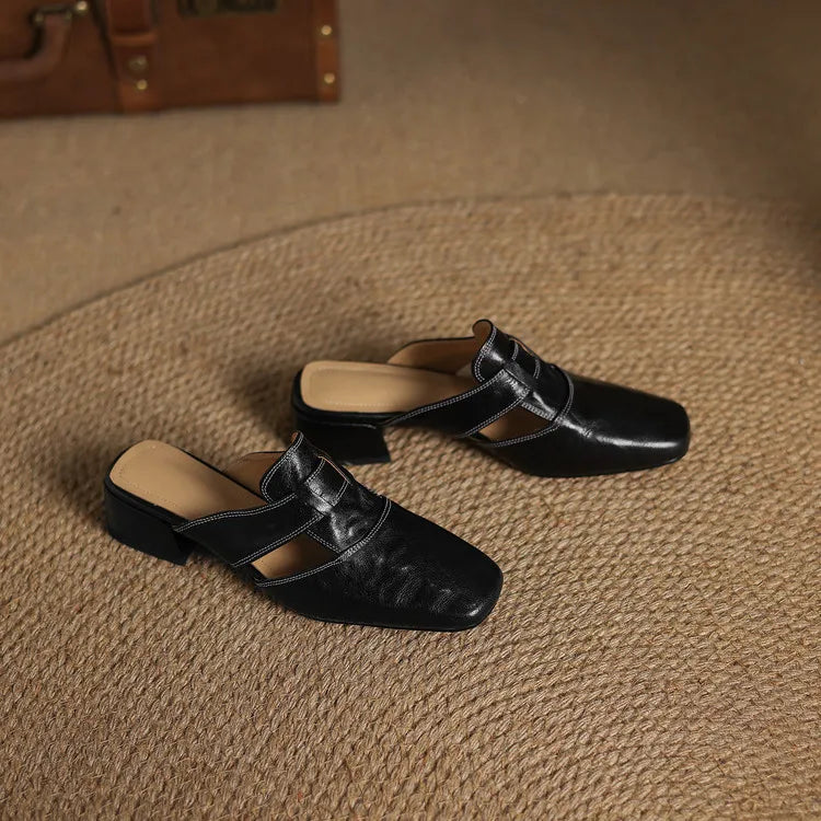 Anna Genuine Leather Mules