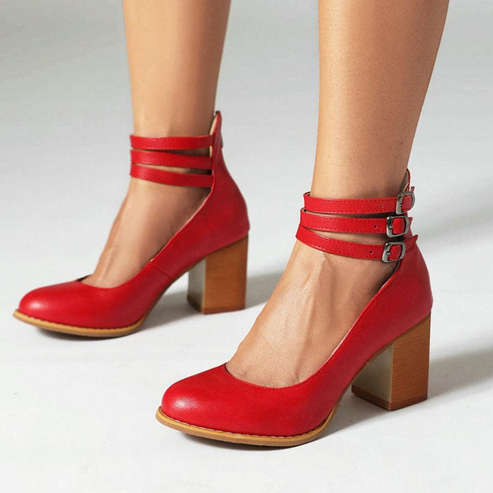 Lily |  Triple Buckle Heels