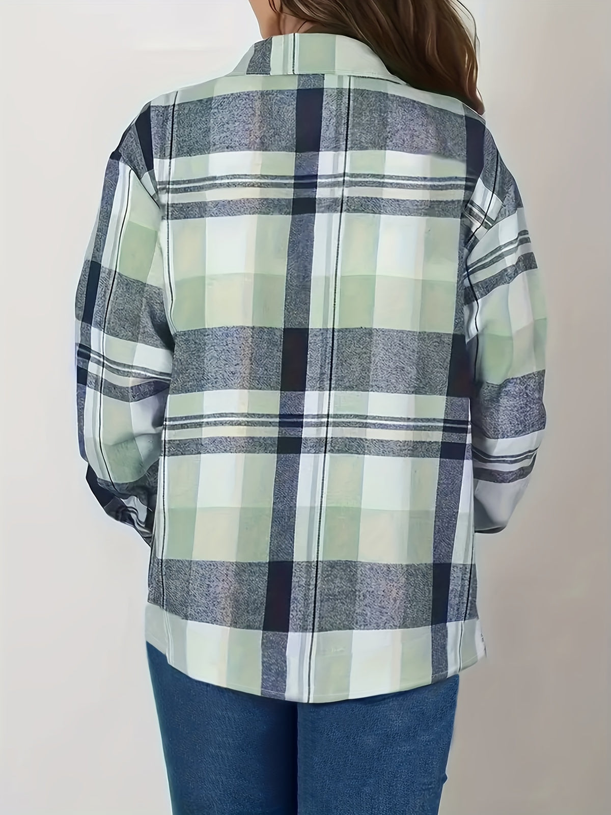 ELISA | PLAID BUTTON-UP BLOUSE