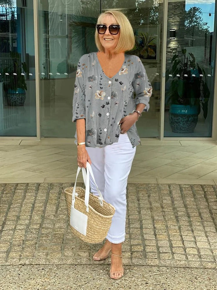 Claire | Printed Button Tunic Top
