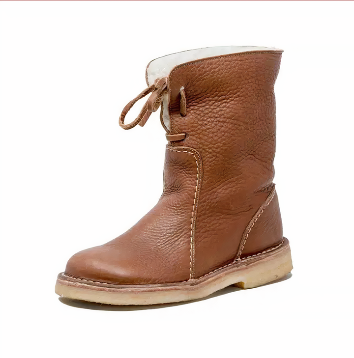 Hannah Casual Leather Mid-Calf Boots