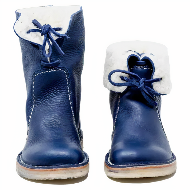 Hannah Casual Leather Mid-Calf Boots