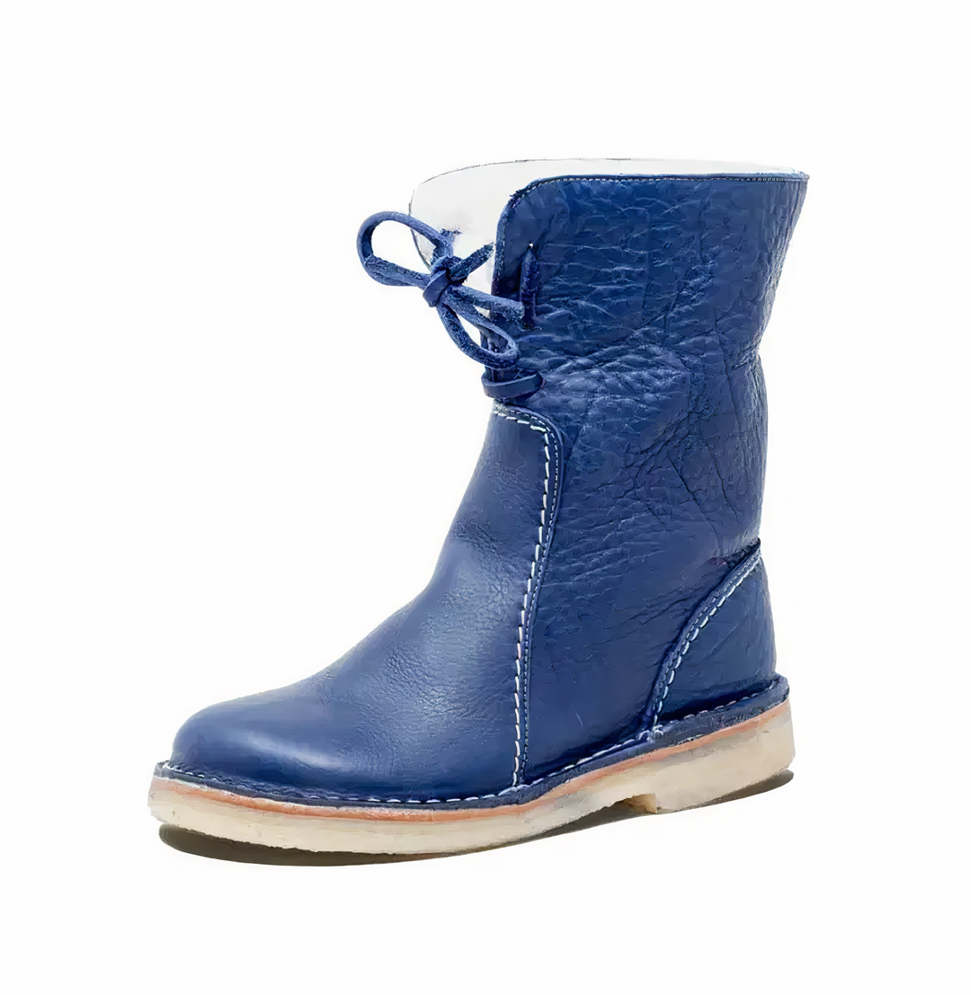 Hannah Casual Leather Mid-Calf Boots