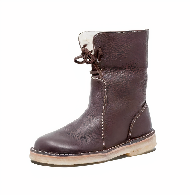 Hannah Casual Leather Mid-Calf Boots