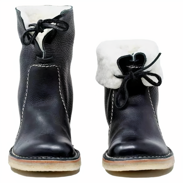 Hannah Casual Leather Mid-Calf Boots
