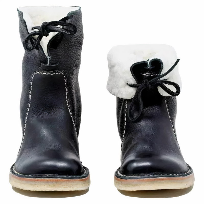 Hannah Casual Leather Mid-Calf Boots