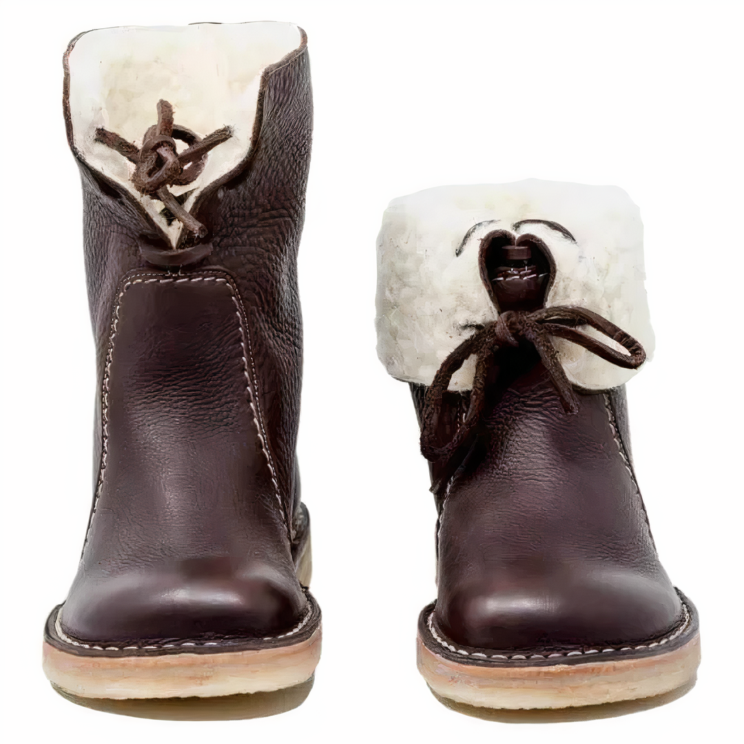 Hannah Casual Leather Mid-Calf Boots