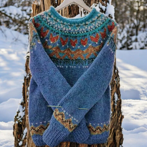 Imogen | Knitted Sweater with Traditional Pattern