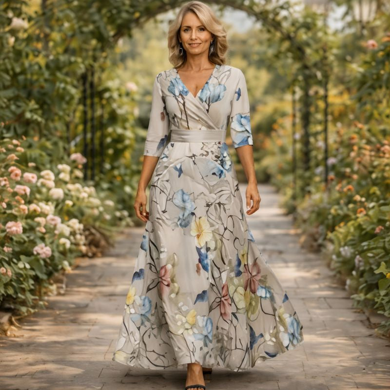 Virelia | Wrap-Style Flowing Maxi Dress