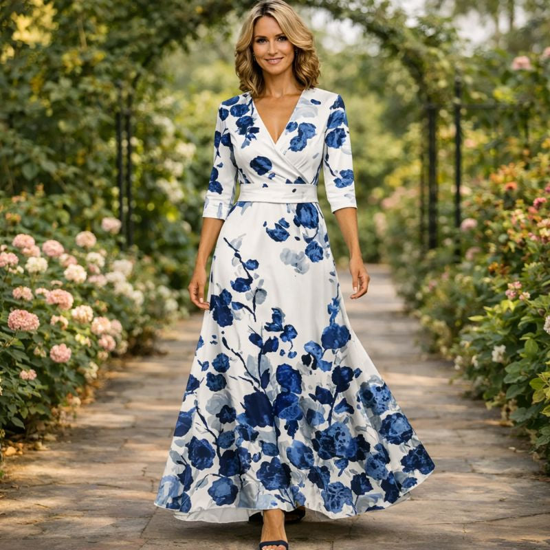 Virelia | Wrap-Style Flowing Maxi Dress